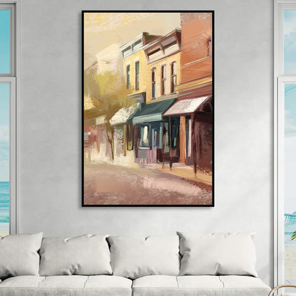 Marietta Historic Downtown Living Room - Black Canvas Wall Art