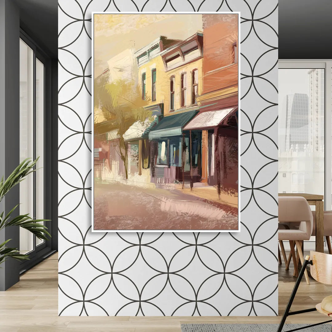 Marietta Historic Downtown Living Room - White Canvas Wall Art