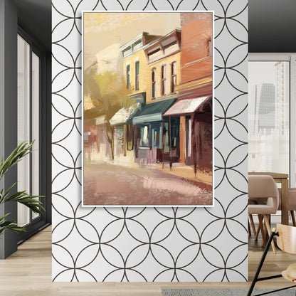 Marietta Historic Downtown Living Room - White Canvas Wall Art
