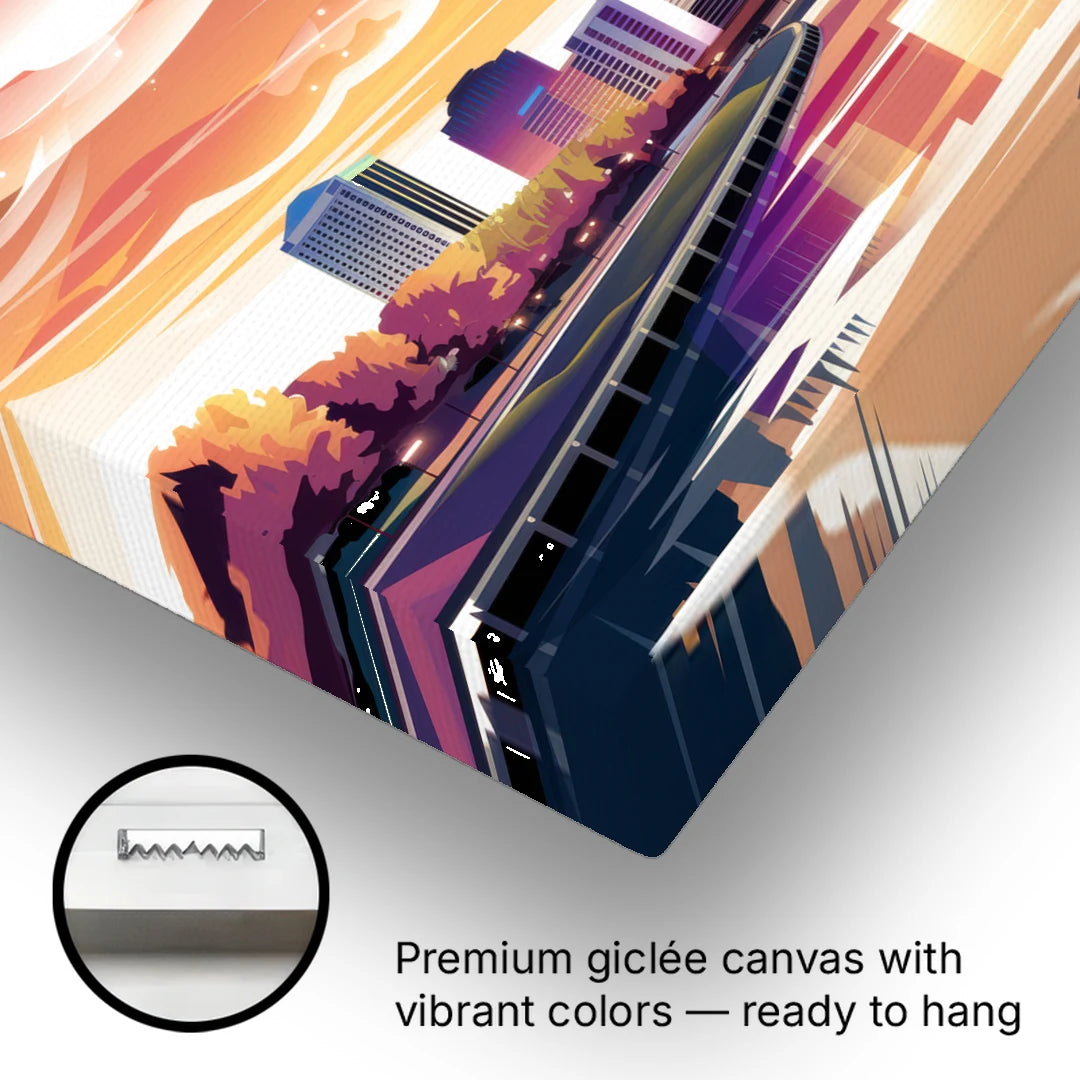 Marietta Skyline Sunset - Canvas Wall Art - Gallery Wrap Corner