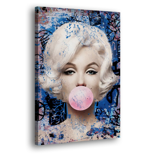Marilyn Bubble Gum Side - Canvas Wall Art