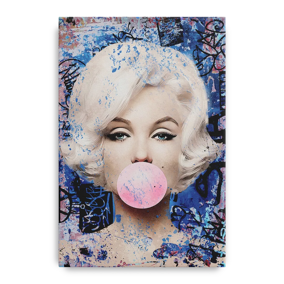 Marilyn Bubble Gum Front - Canvas Wall Art