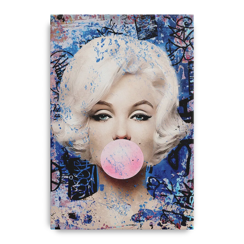 Marilyn Bubble Gum Front - Canvas Wall Art