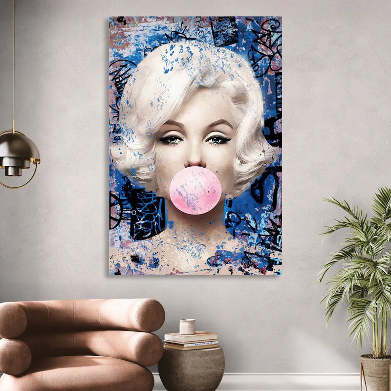 Marilyn Bubble Gum Living Room - Canvas Wall Art