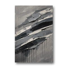 Masculine Abstract Slate Strata with White Seams - Canvas Wall Art - Front