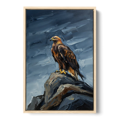 Masculine Wall Art for Office - Oak Framed Canvas Wall Art - Front