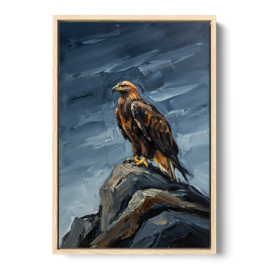 Masculine Wall Art for Office - Oak Framed Canvas Wall Art - Front