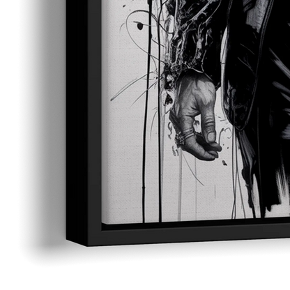 Mask Mood - Close-Up Black Frame Canvas