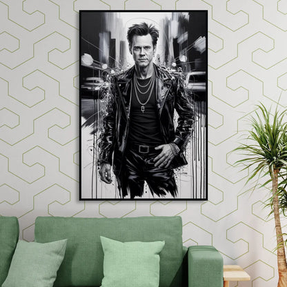 Mask Mood Sitting Room - Black Canvas Wall Art