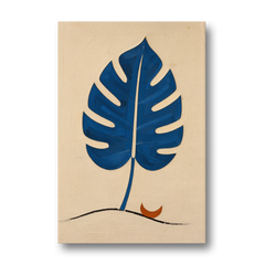 Matisse Wall Art Cobalt Leaf with Vermilion Moon - Canvas Wall Art - Front