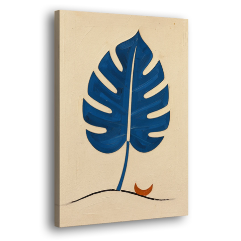 Matisse Wall Art Cobalt Leaf with Vermilion Moon - Canvas Wall Art - Side