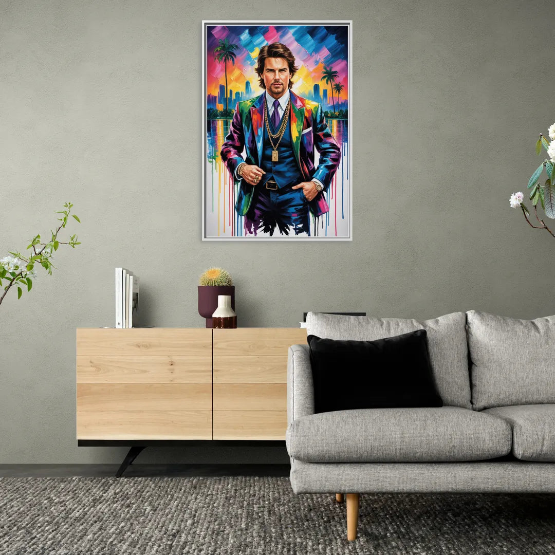 Maverick Vision - Living Room White Frame Canvas
