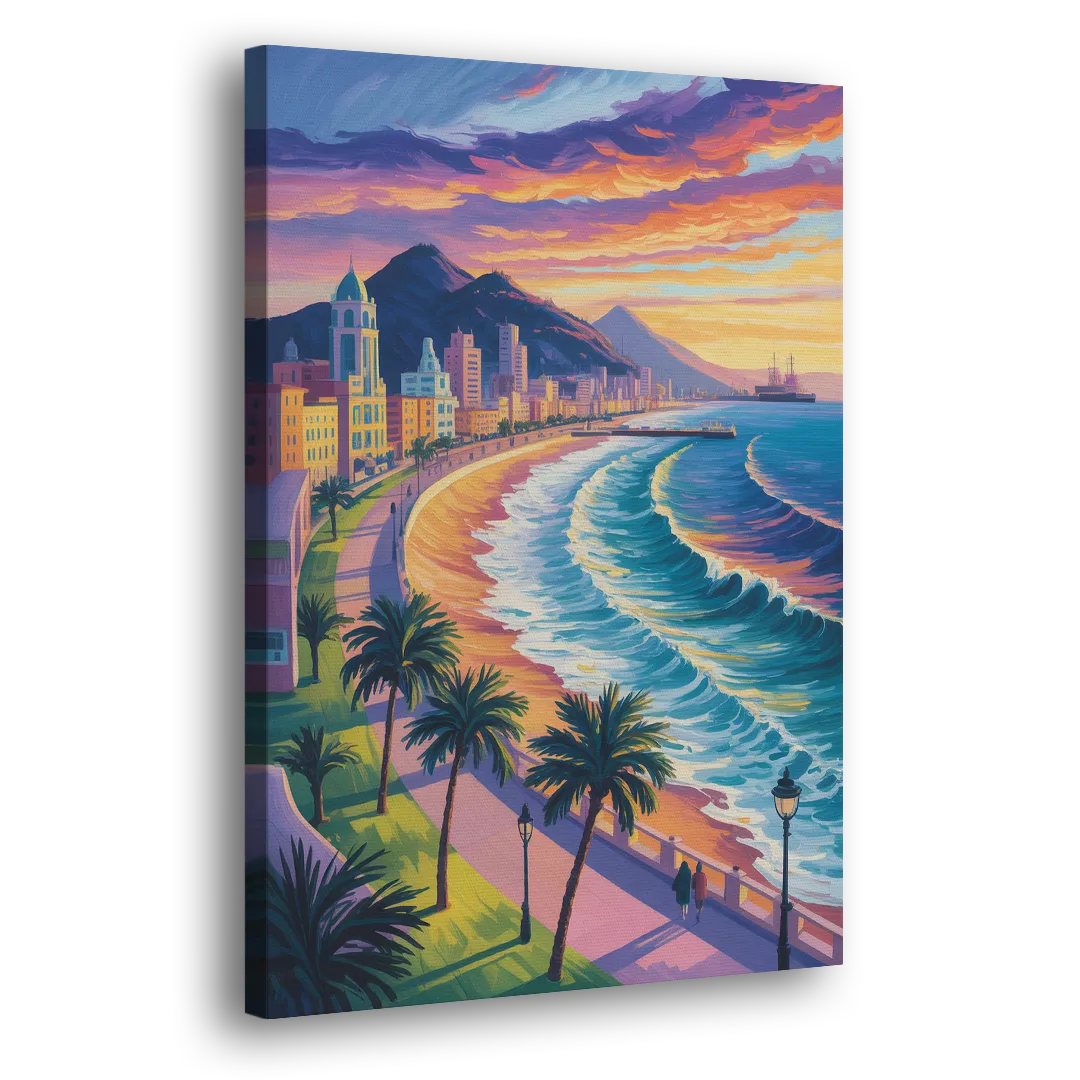 Mazatlán Malecón View Side - Canvas Wall Art