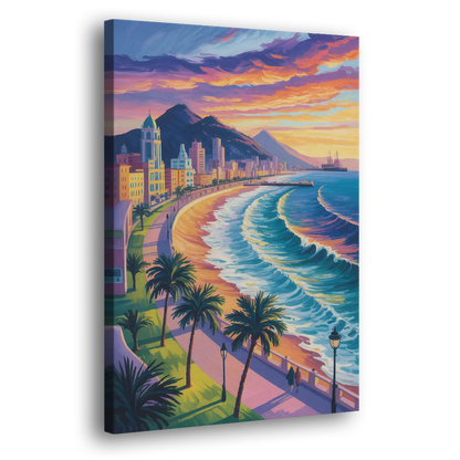 Mazatlán Malecón View Side - Canvas Wall Art