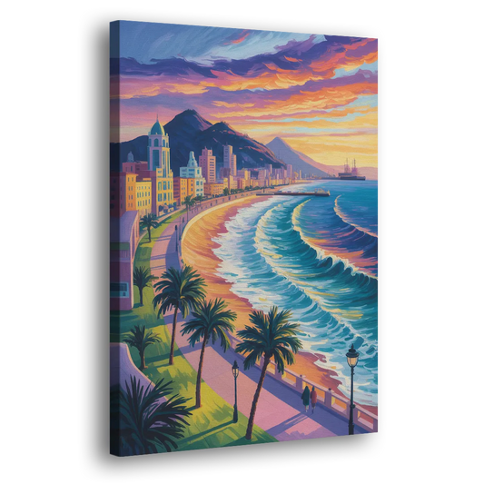 Mazatlán Malecón View Side - Canvas Wall Art