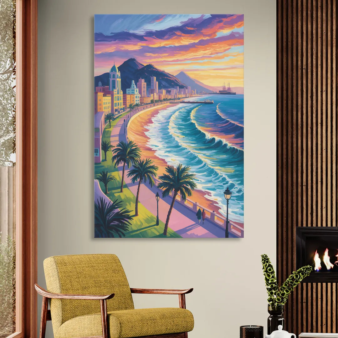 Mazatlán Malecón View Living Room - Canvas Wall Art