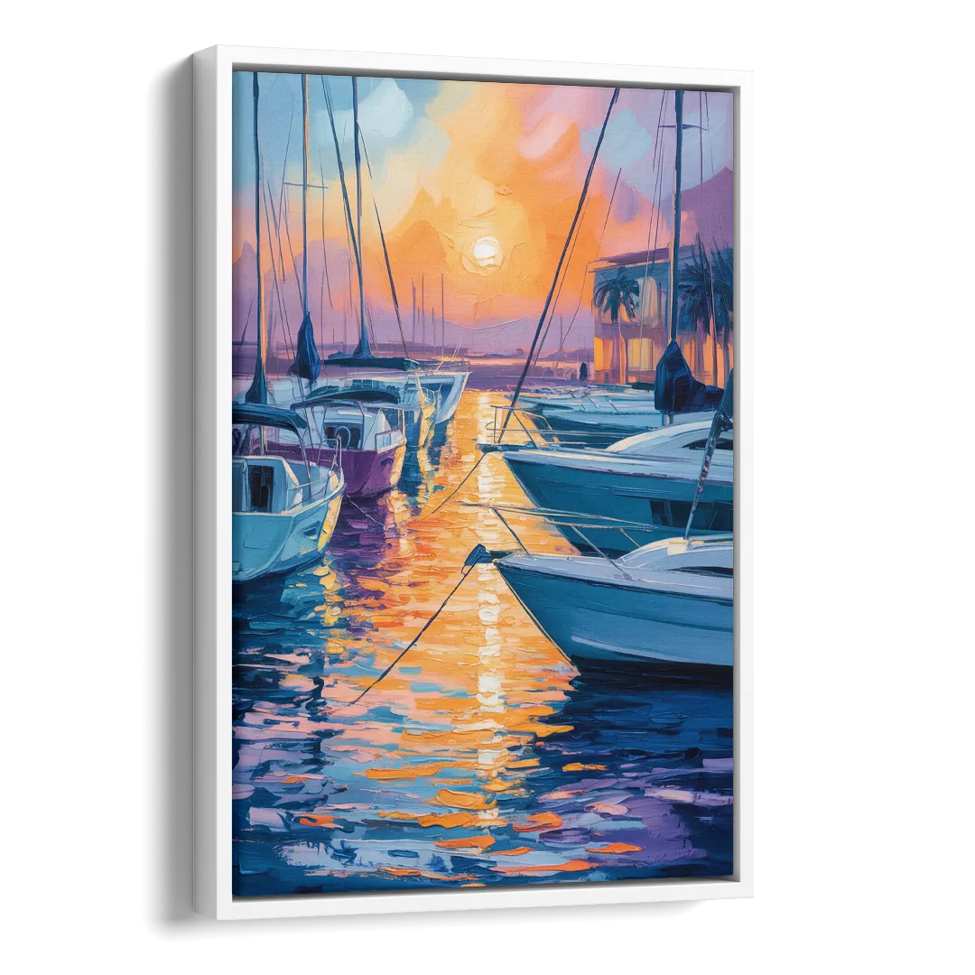 Mazatlán Marina Reflections Side - White Canvas Wall Art
