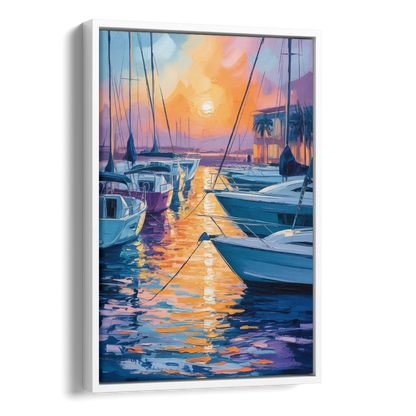 Mazatlán Marina Reflections Side - White Canvas Wall Art