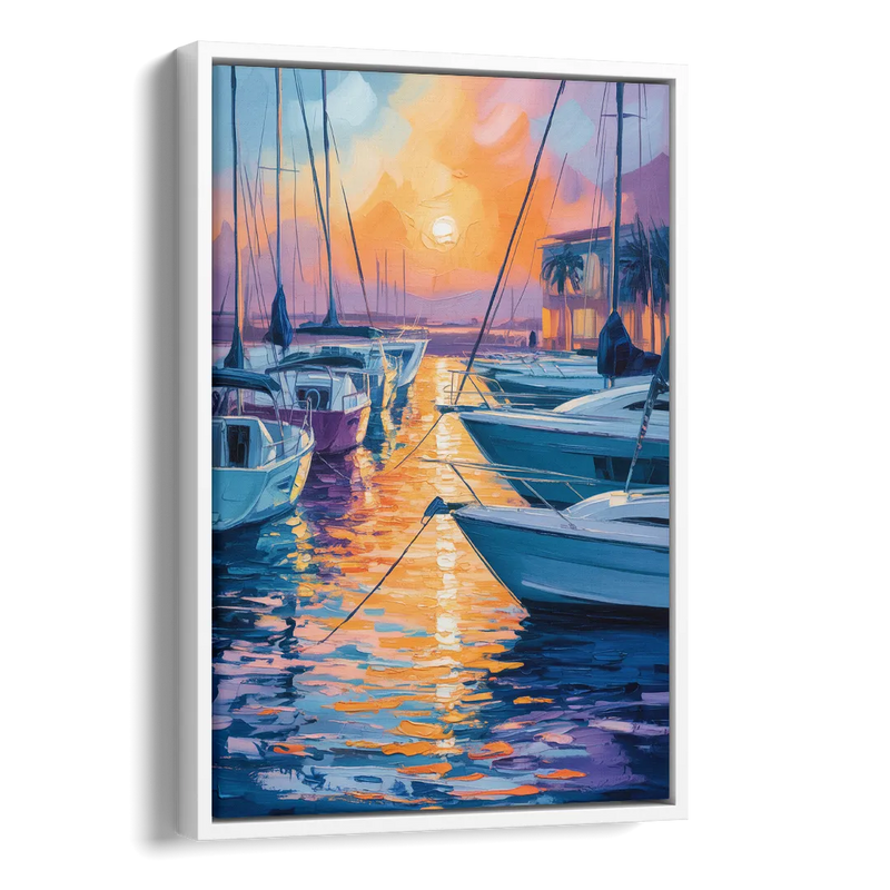 Mazatlán Marina Reflections Side - White Canvas Wall Art