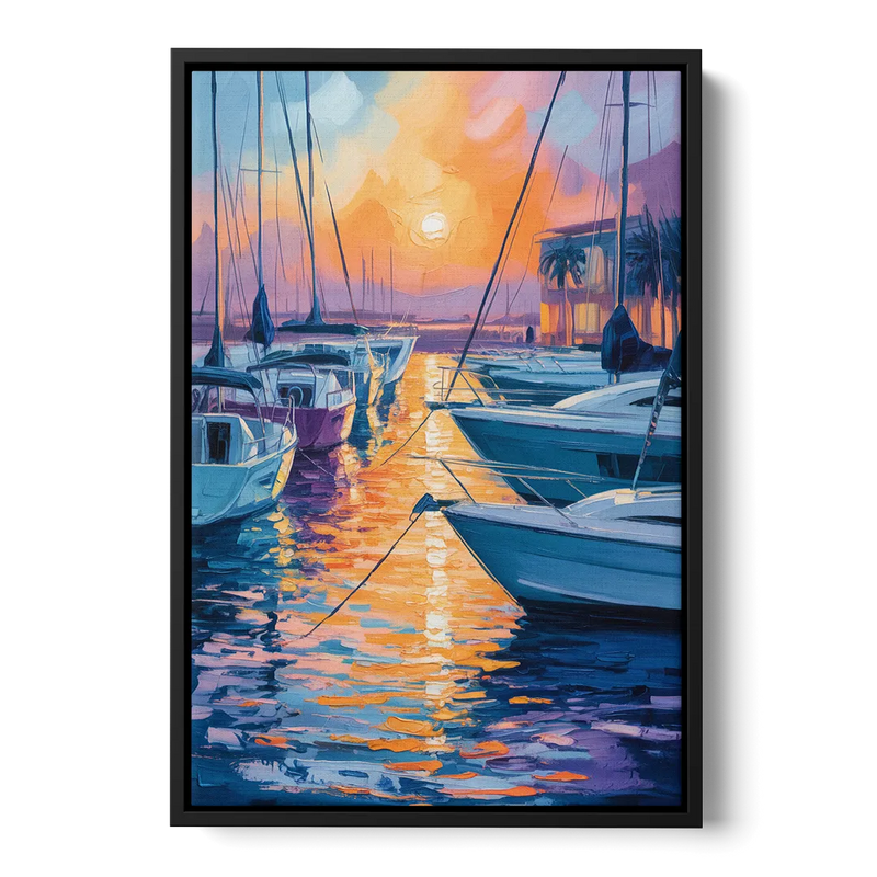 Mazatlán Marina Reflections Front - Black Canvas Wall Art