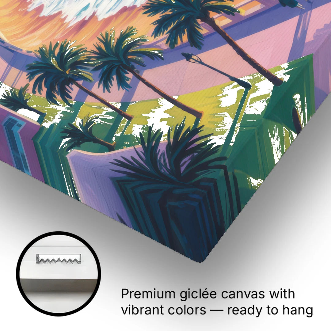 Mazatlán Malecón View - Canvas Wall Art - Gallery Wrap Corner