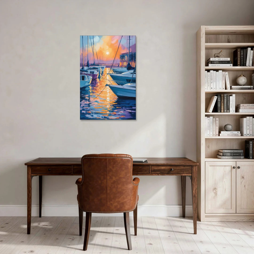 Mazatlán Marina Reflections - Canvas Wall Art - Office - 24x36