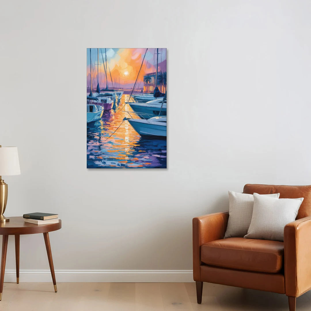 Mazatlán Marina Reflections - Canvas Wall Art - Sofa - 24x36