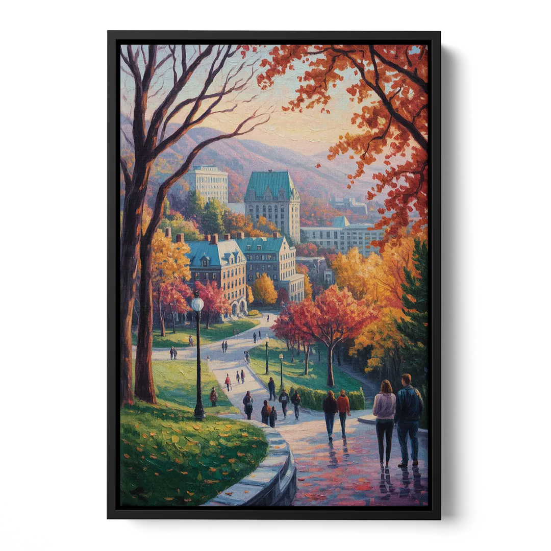 McGill University Montreal Front - Black Canvas Wall Art