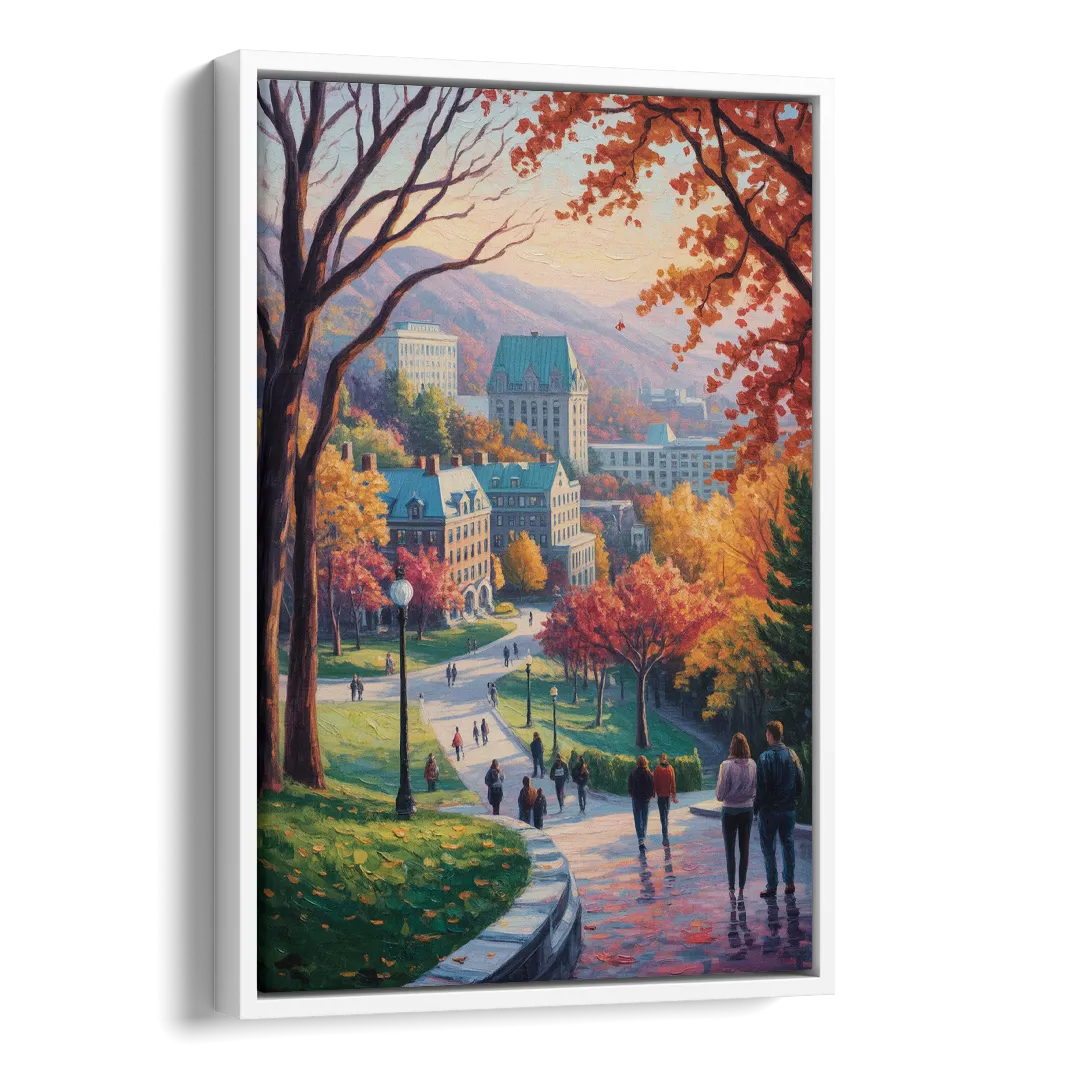 McGill University Montreal Side - White Canvas Wall Art