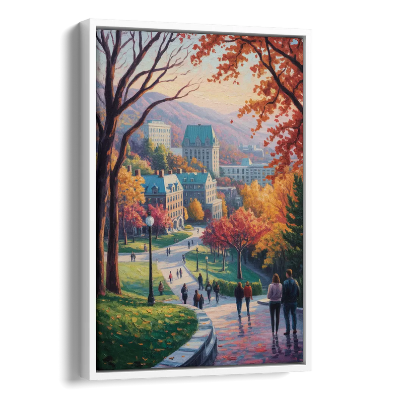 McGill University Montreal Side - White Canvas Wall Art