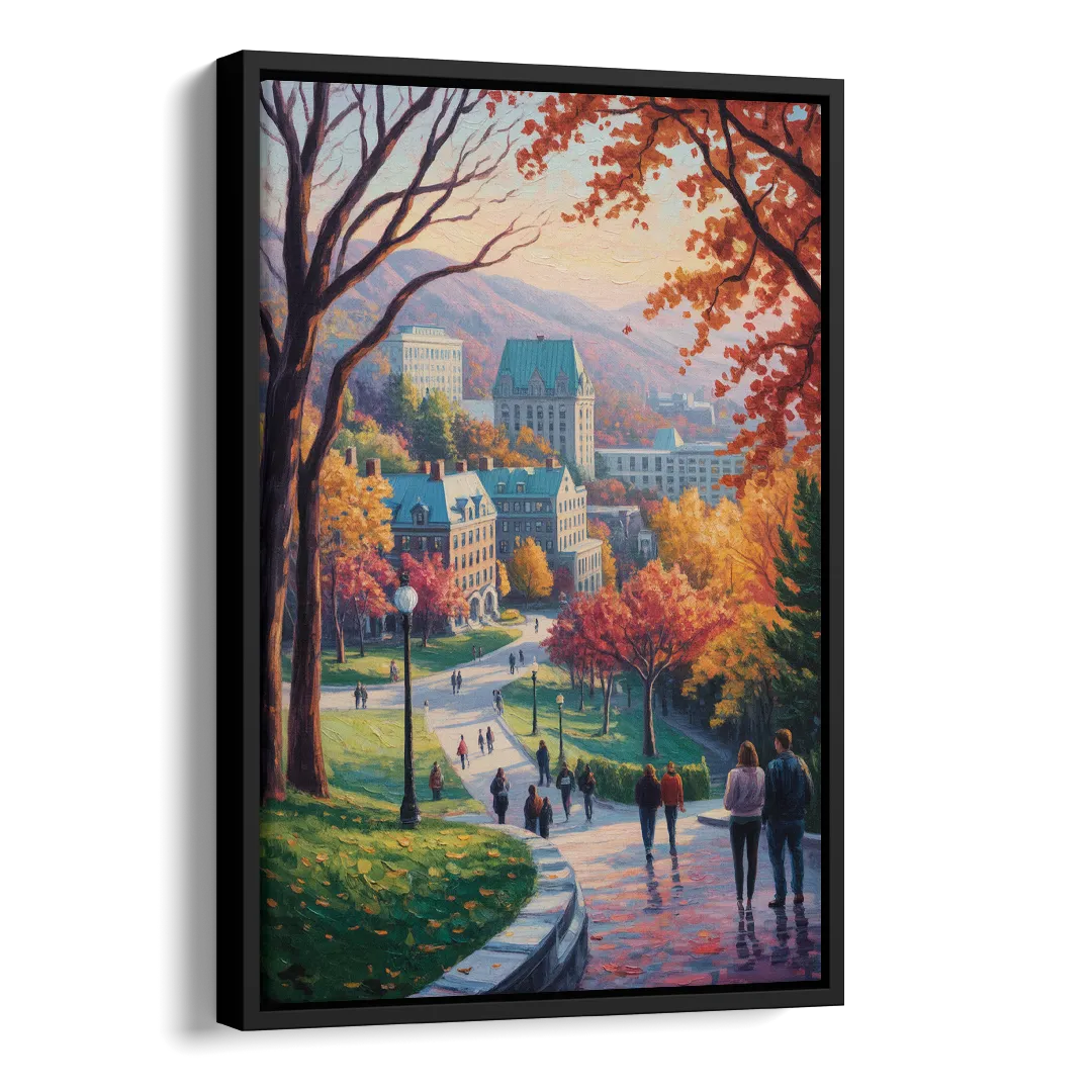 McGill University Montreal Side - Black Canvas Wall Art