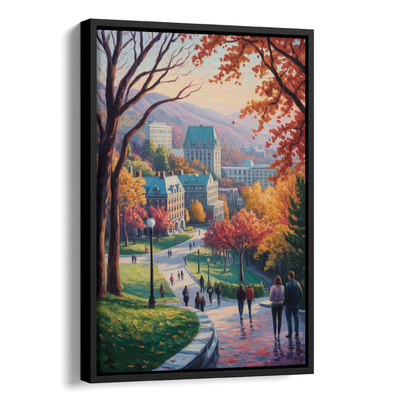 McGill University Montreal Side - Black Canvas Wall Art