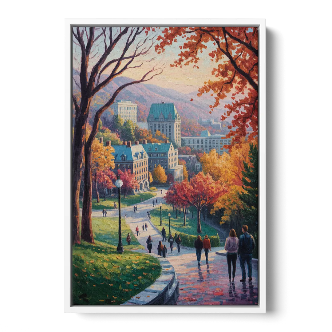 McGill University Montreal Front - White Canvas Wall Art