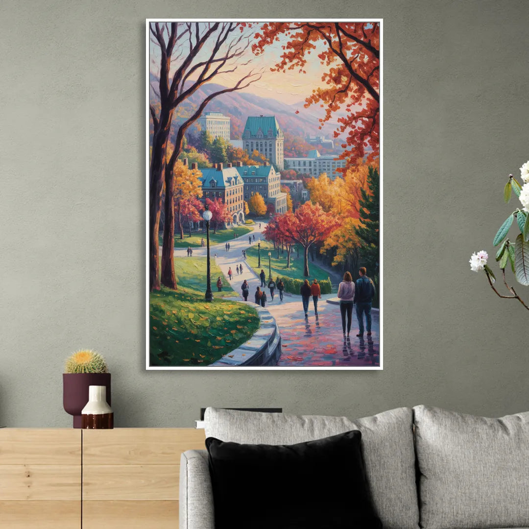 McGill University Montreal Living Room - White Canvas Wall Art