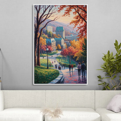 McGill University Montreal Sitting Room - White Canvas Wall Art