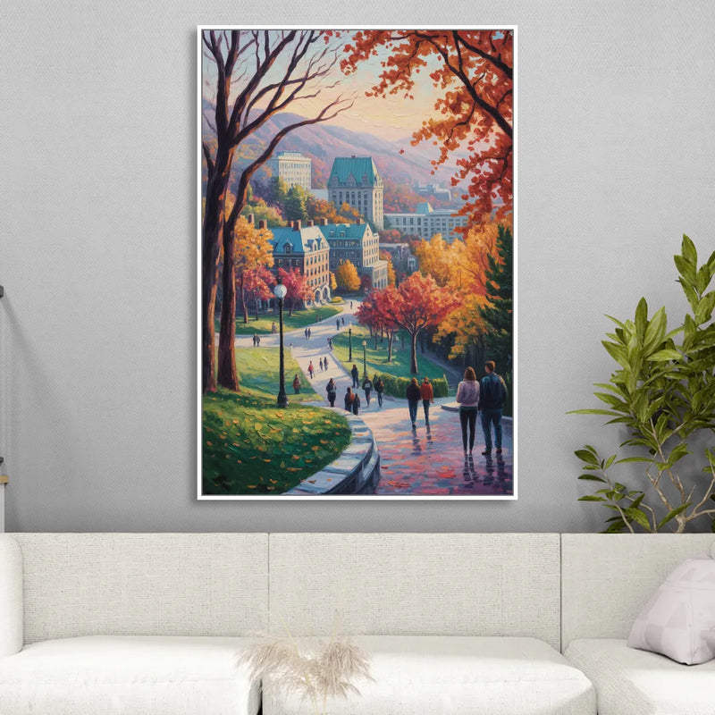 McGill University Montreal Sitting Room - White Canvas Wall Art
