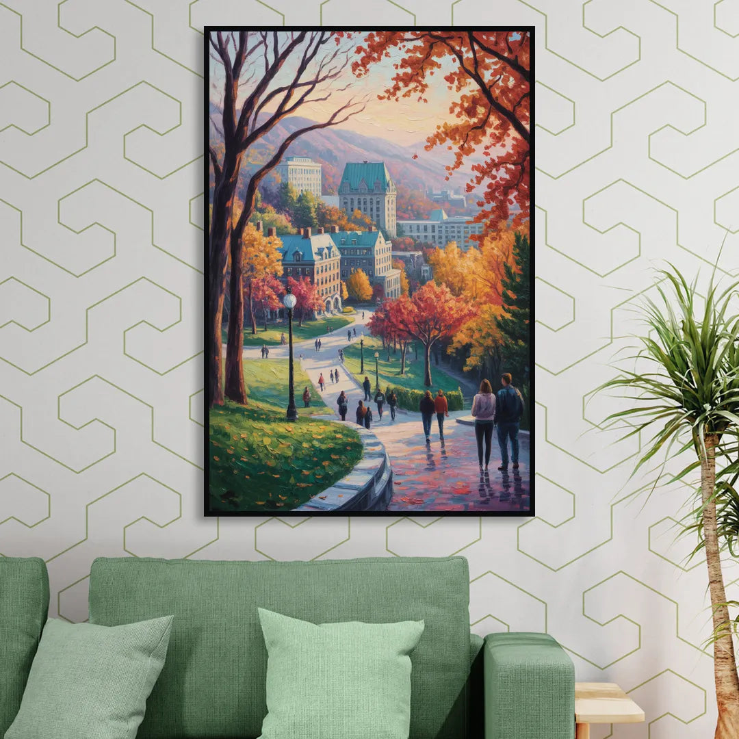 McGill University Montreal Living Room - Black Canvas Wall Art