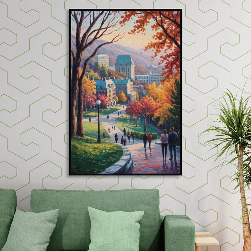 McGill University Montreal Living Room - Black Canvas Wall Art