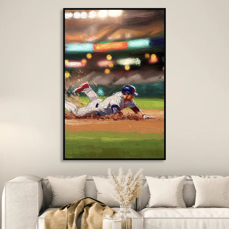 McKinney Baseball Spirit Living Room - Black Canvas Wall Art