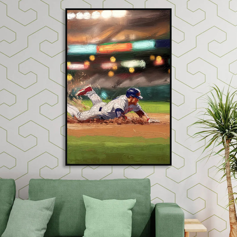 McKinney Baseball Spirit Sitting Room - Black Canvas Wall Art