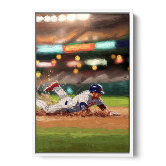 McKinney Baseball Spirit - White Framed Canvas Wall Art - Front
