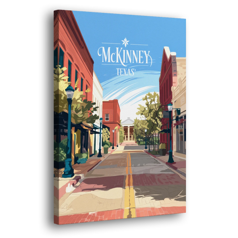 McKinney Downtown Streetscape - Canvas Wall Art - Side