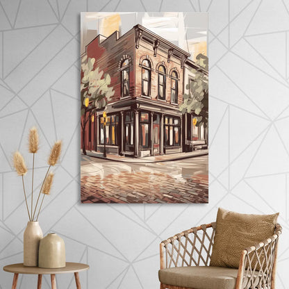 McKinney Historic Architecture Sitting Room - Canvas Wall Art