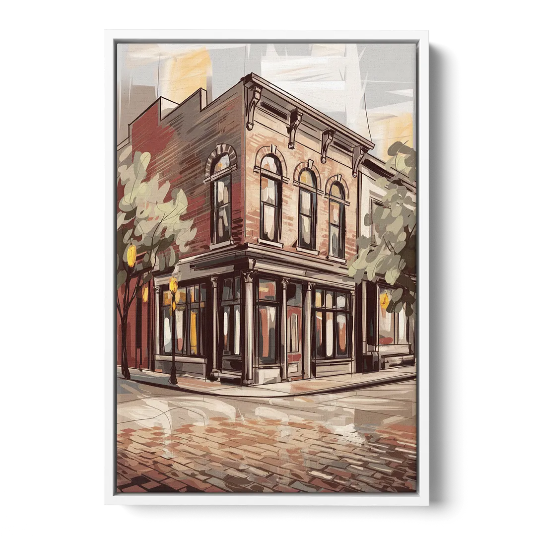 McKinney Historic Architecture Front - White Canvas Wall Art