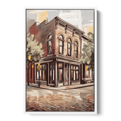 McKinney Historic Architecture Front - White Canvas Wall Art
