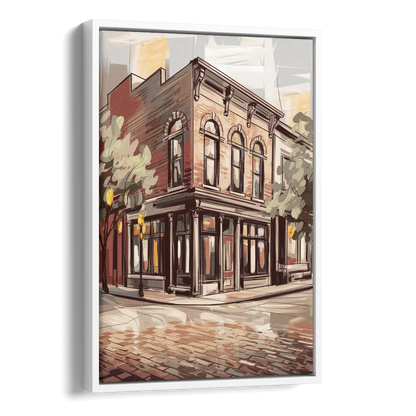 McKinney Historic Architecture Side - White Canvas Wall Art