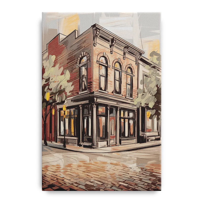 McKinney Historic Architecture Front - Canvas Wall Art