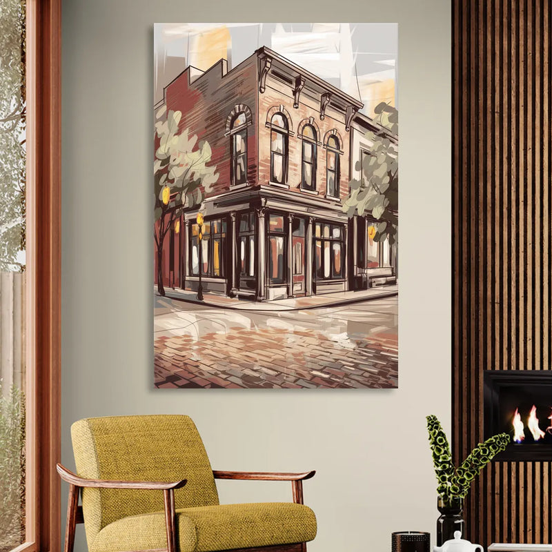 McKinney Historic Architecture Living Room - Canvas Wall Art