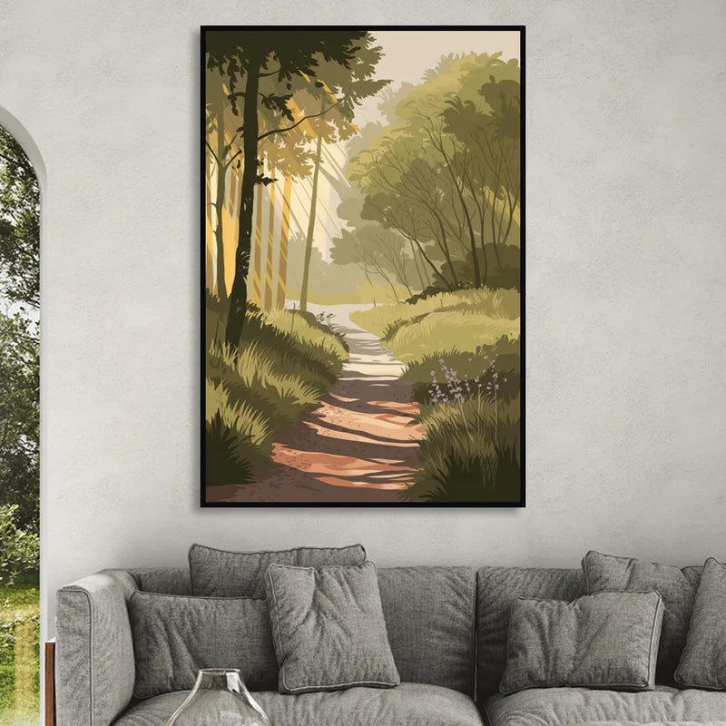 McKinney Nature Trails Sitting Room - Black Canvas Wall Art