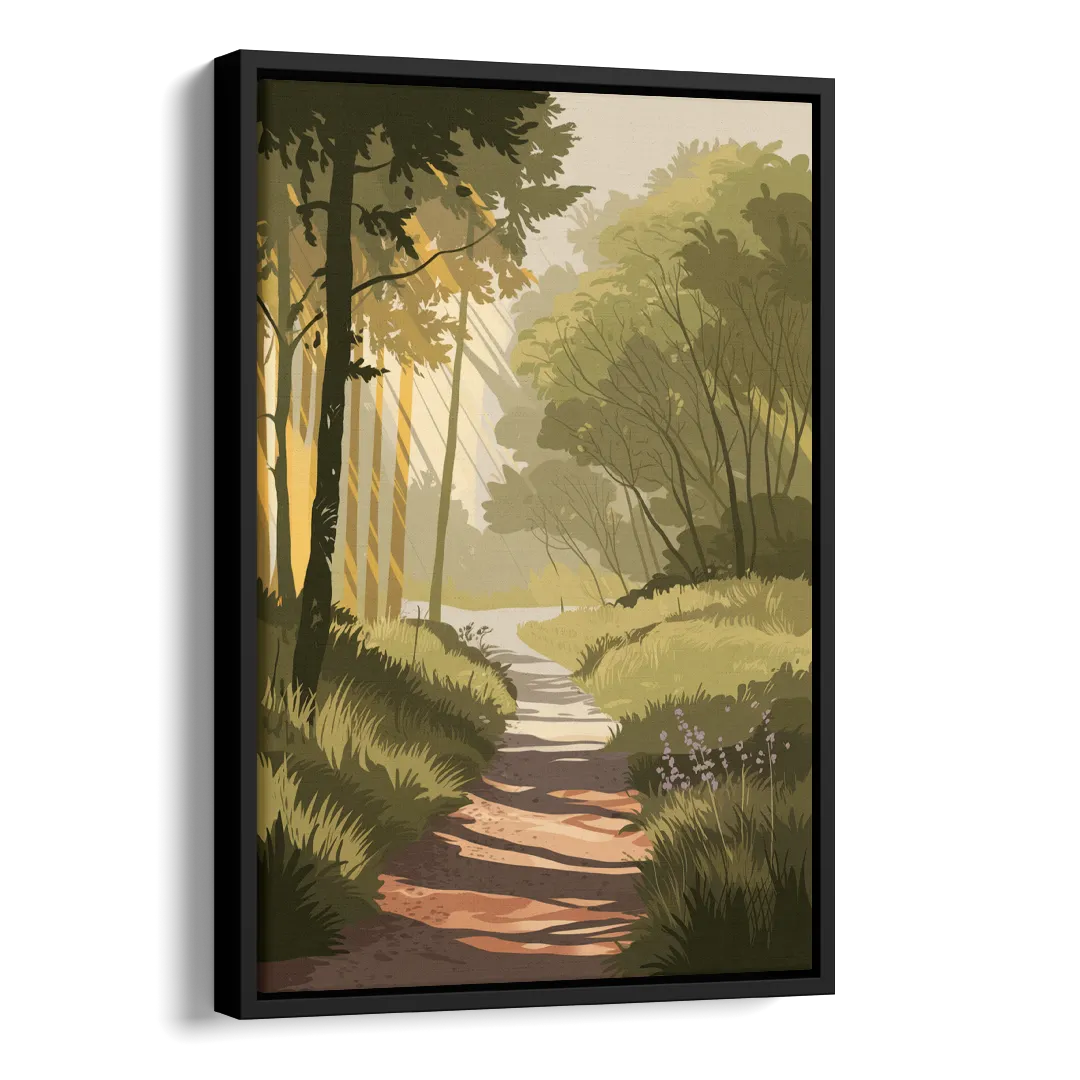 McKinney Nature Trails Side - Black Canvas Wall Art